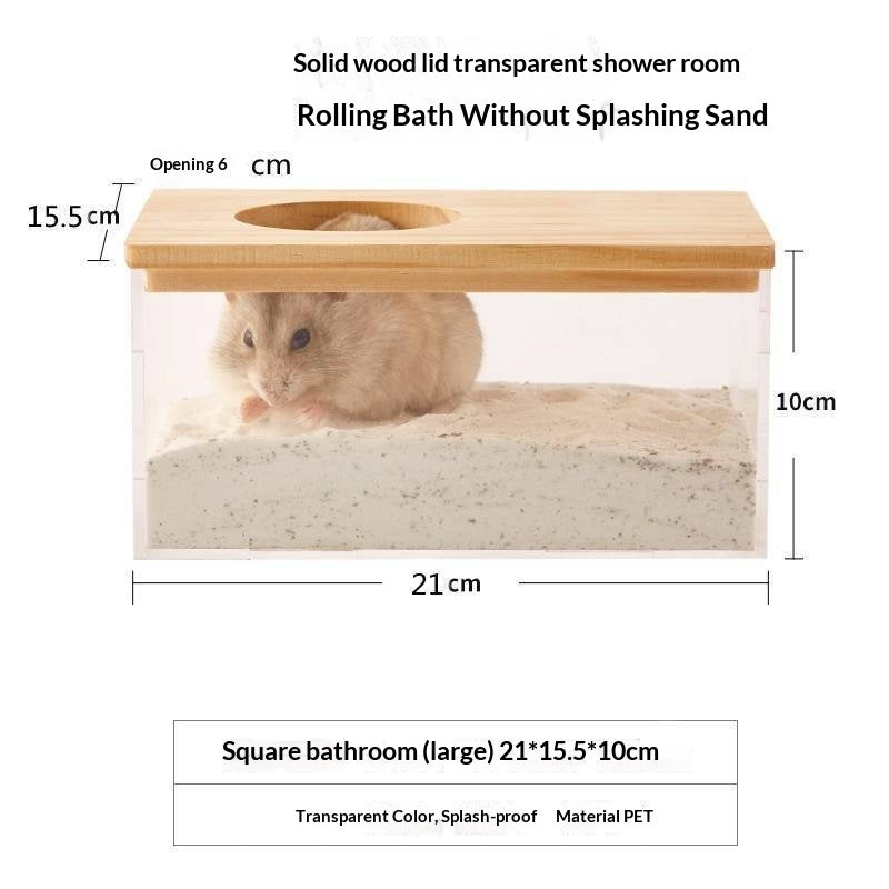 Baño de Arena para Hamster – Caja de Higiene Transparente