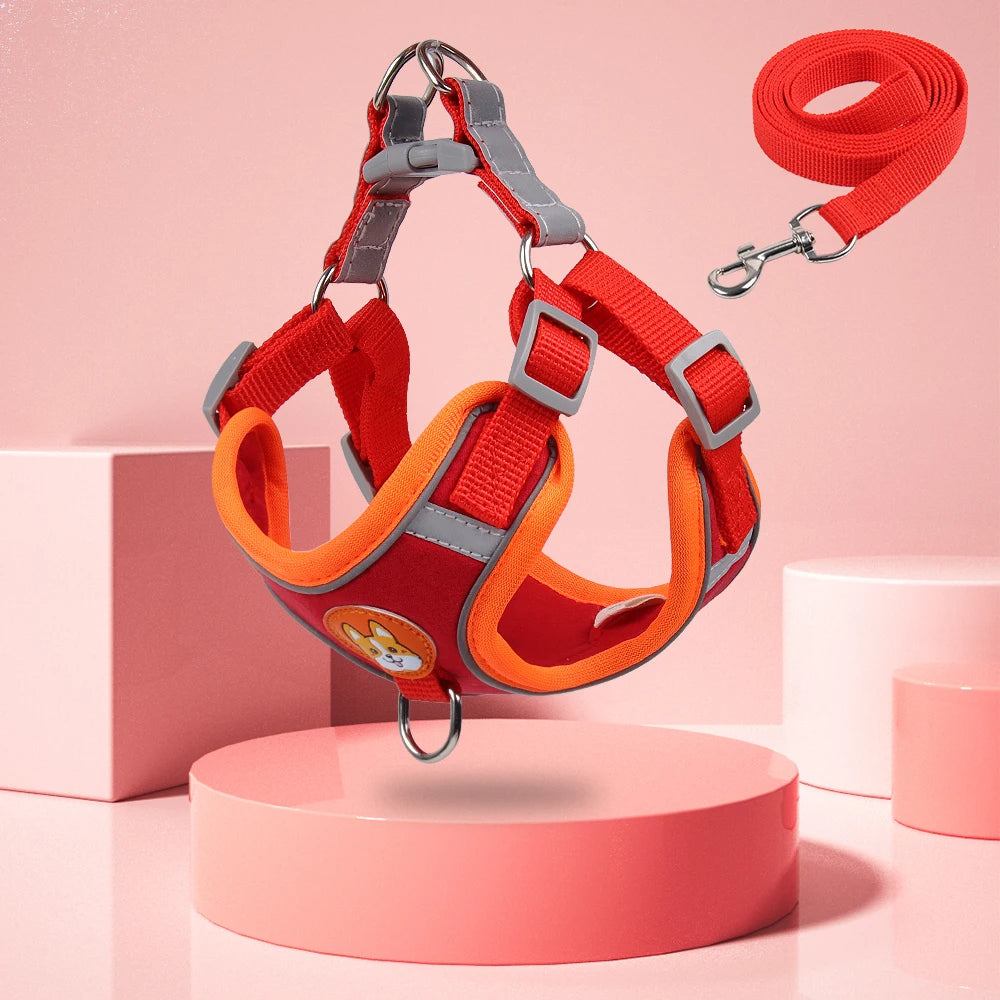 Arnés para Perros con Correa – Ajustable, Reflectante y Antitirones